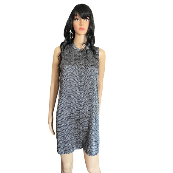 EILEEN FISHER Hammered Silk Mandarin Collar Tunic Top Dress SP - Picture 7 of 16